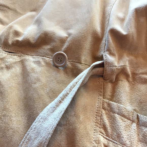 Cayenne suede sheepskin coat fur collar and cuffs - Picture 7 of 16